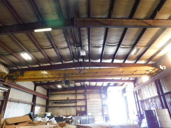 Conco 7.5-Ton Overhead Bridge Crane, 60' Span, Top Riding Double Girder w/Shaw Box 7.5-Ton Cable