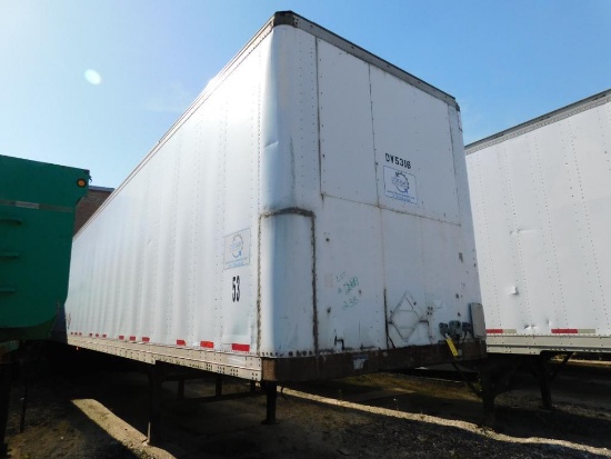 Fruehauf 53' Semi Trailer, VIN: 1H2A048B35E004173 (Trailer DV5316) (ROAD WORTHY, NEEDS NEW DOOR, NO
