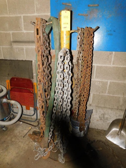 LOT: Assorted Lifting Chains, Slings On (LOCATED IN MAIN BLDG.)