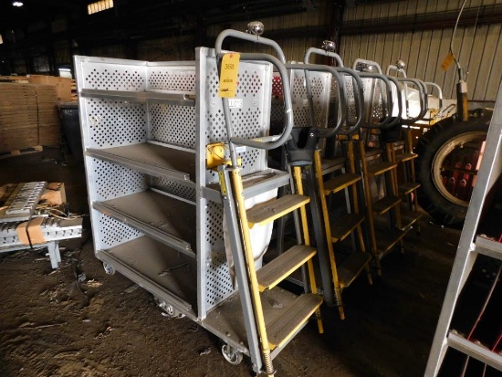 LOT: (4) National Cart Co. 300 Lb. Capacity Rolling Pick Cart w/Ladder (LOCATED IN MAIN BLDG.)
