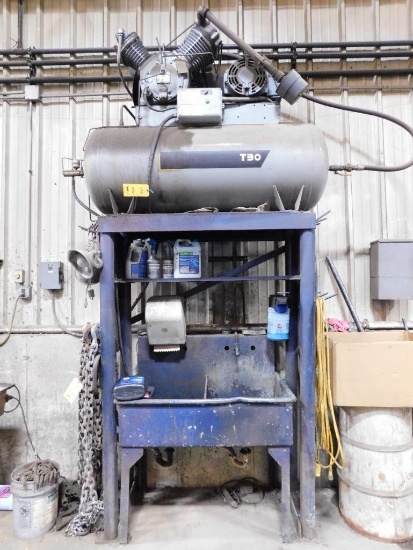 Ingersoll Rand T30 Horizontal Air Compressor, Model 100E15 (LOCATED IN MECHANIC SHOP)