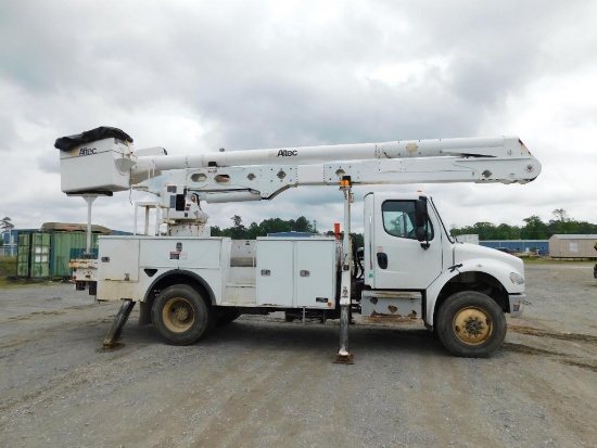 Altec AA55, 55' Over Center Single Bucket Aerial Boom, S/N 0913FH0666 (2013), Rear Mounted on