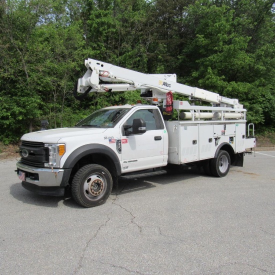 Altec AT40G, 40' Front Mounted 1-Man Bucket Aerial Boom, S/N O617EY2595 (2017), Mounted on Ford F550