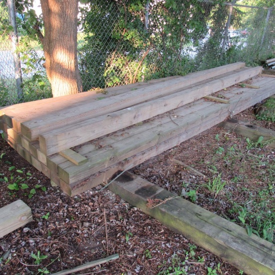 LOT: (22) 4" x 6" x 18' Green Treat Posts | Heavy Construction ...