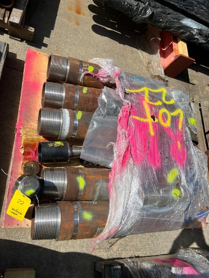 LOT: RAWK 7" Parts new - (5) 7"FBHs. (2) Upper Couplings, (2) Lower Couplings, (1) Flow Diverter,