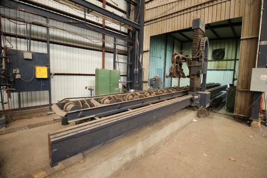 Pipe Cutting/ Welding System, Vernon Mdl. MCM5-0348, 40', S/N 5213, w/ 9" x 13" CWC Control Screen,