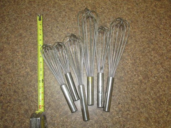 Stainless Whip/Whisk Lot - 6 Piece