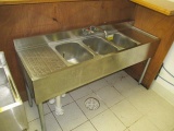 Krowne Metal 18-53C 3 Compartment Bar Sink w/ 2 -12