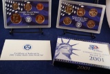 2001 United States Mint Proof Set, with box and COA
