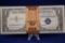 Stack of 100 Sequential Uncirculated Series 1957 B One Dollar Silver Certificates, still with the
