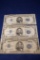 Set of 3 5$ bills, 1934 Series A, C, and D