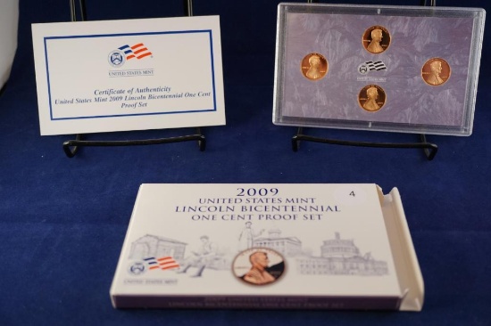 2009 United States Mint Lincoln Bicentennial One Cent Proof Set, with box and COA