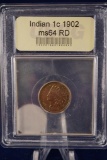 USCG 1902 Indian Cent 1C MS64 RD