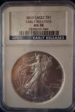 NGC 2010 Silver Eagle $1 Early Releases MS 70