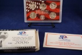 2006 United States Mint 50 State Quarters Silver Proof Set with box and COA