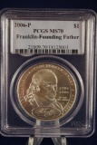PCGS 2006-p $1 Benjamin Franklin - Founding Father MS70