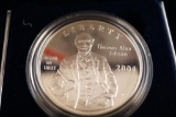 2004 United States Mint Thomas Alva Edison Commorative Coin Proof Silver Dollar with box and COA