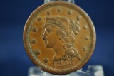 1853 Braided Hair Large Cent 1c Grades XF+