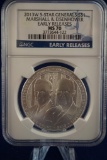 NGC 2013-w 5-Star Generals Silver $1 Marshall & Eisenhower Early Releases MS 70