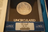 NGC graded MS 64 1884-cc Morgan Silver Dollar, GSA Hoard, with box and COA