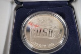 1991 United States Mint USO Silver Dollar with box and COA
