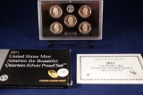 2011 United States Mint America the Beautiful Quarters Silver Proof Set, with box and COA
