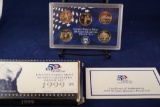 1999 United States Mint 50 States Quarters Proof Set with box and COA