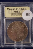 1898-s Morgan Silver Dollar MS 63 USCG