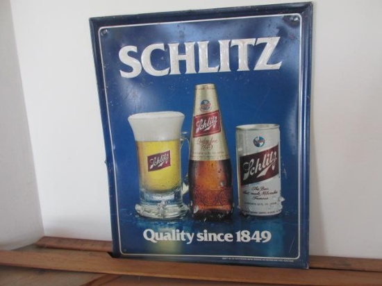 SCHLITZ METAL SIGN