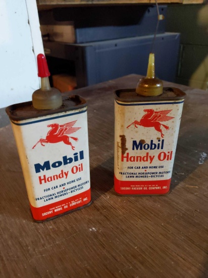 Mobil Handy Oil Small Cans - Pair
