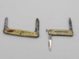 Pair 2 Blade Advertising Knives FlorSheim Shoes & Central Fire Truck Corp.