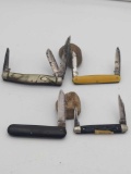 4 Remington Pocket Knives Lot (Yellow #R6785)