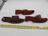 3 Leather Fixed Blade Sheaths