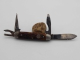 USMC Imperial Bone Handle WWII Era Pocket Knife - Missing Shakle