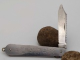 G. Schrade Stainless Steel Folding Locking~Hunting Fishing Knife Engraved