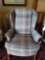 Pair of Plaid Wingback Chairs