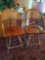 Pair of Wood Bar Stools with Wicker Back 41