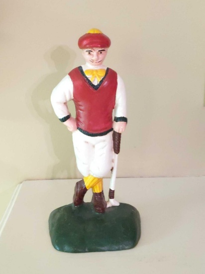 Metal Golfer Door Stop 10"