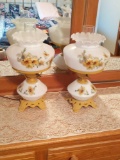 Pair of Hurricane Style Lamps