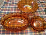 Carnival & Amber Glass Lot