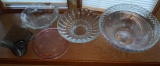 Crystal Glassware Bowls, Pink Depression Plate Lot