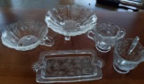 GlasswareLot Cream & Sugar, Bowl, Butter Dish & More