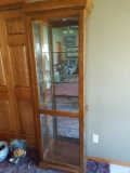 Glass Curio Cabinet w/Glass Shelves 22''x78