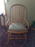 Wood Bow Back Chair with Fabric Cushion 36