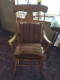 Wooden Rocking Chair with Pillows