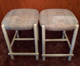 Pair of Plaid Bar Stools 23