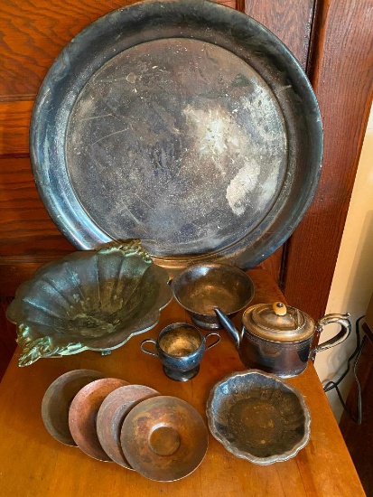 10 piece silver plate & look lot - Platter 20"
