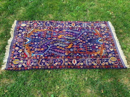 Royal Blue, Red & WHite Rug 38"x67"