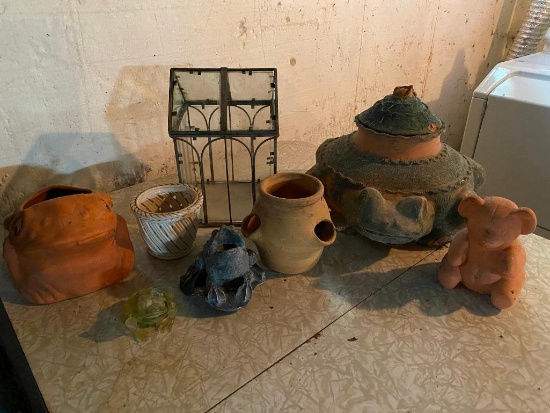 Garden Lot - Frogs, Glass House & Teddy Bear
