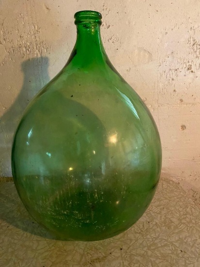 Huge Green Glass Vase 17"x26"